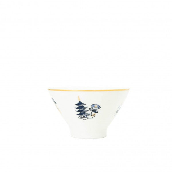 Japan Toile Sake Serving Set (with 1 Sake Pourer Carafe and 5 Cups) – Indigo And Gold