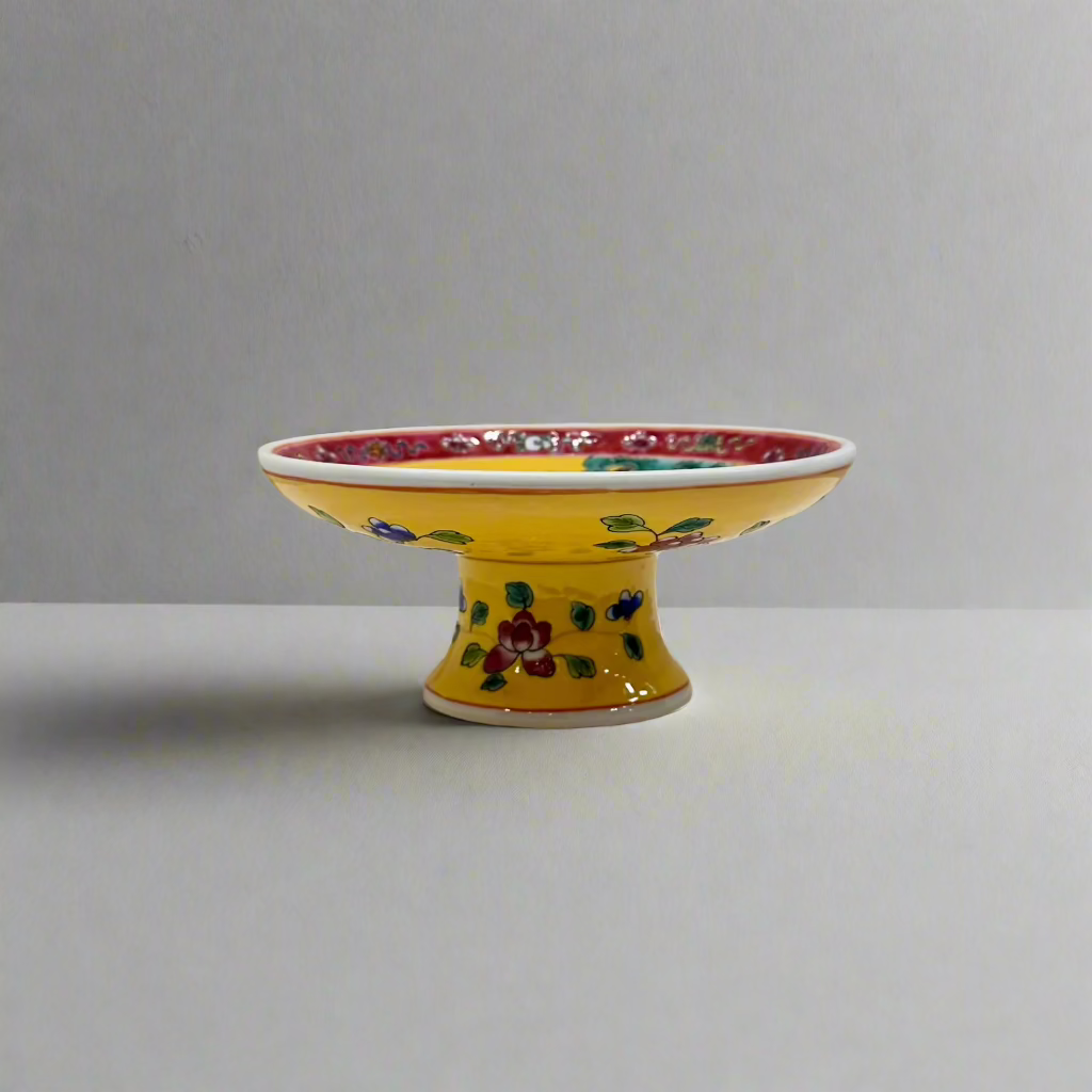 Phoenix Hand-Painted Peranakan Ceramic Pedestal Bowl