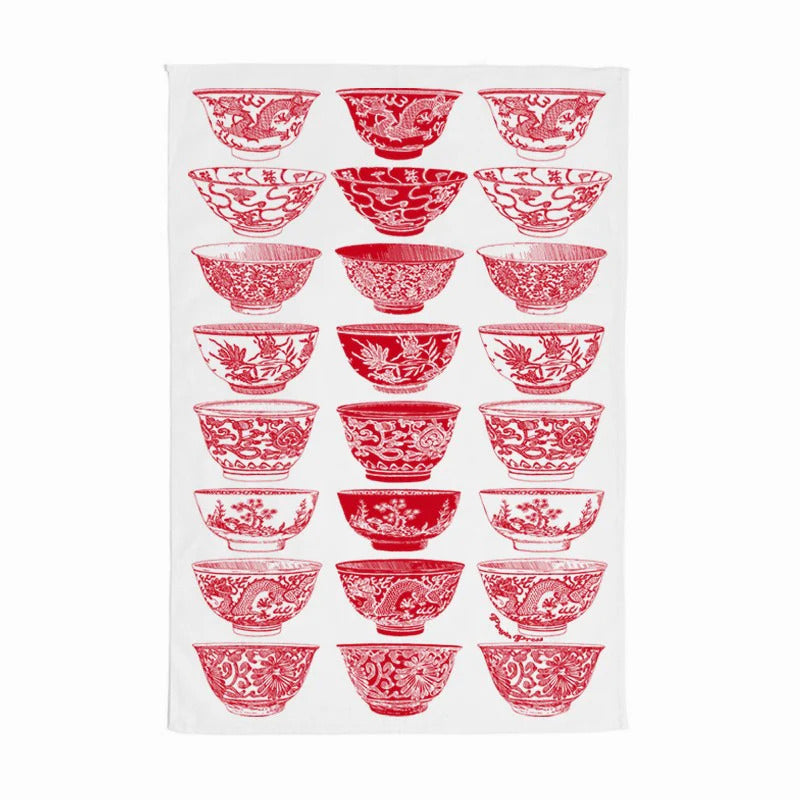 Porcelain Bowls Tea Towel