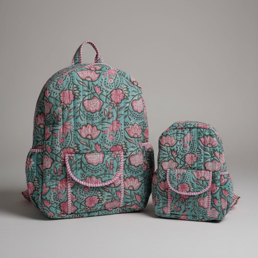 Indian Hand Block Printed Backpack