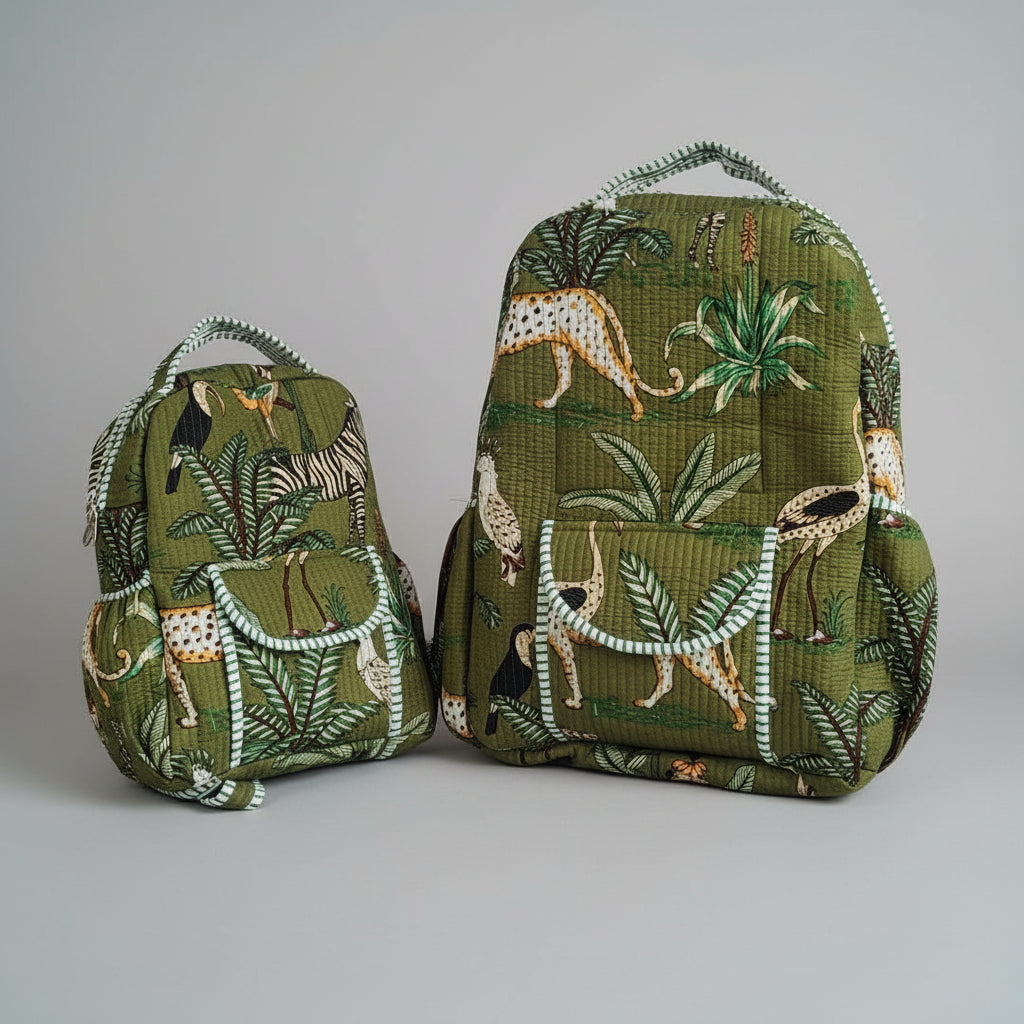 Indian Hand Block Printed Backpack