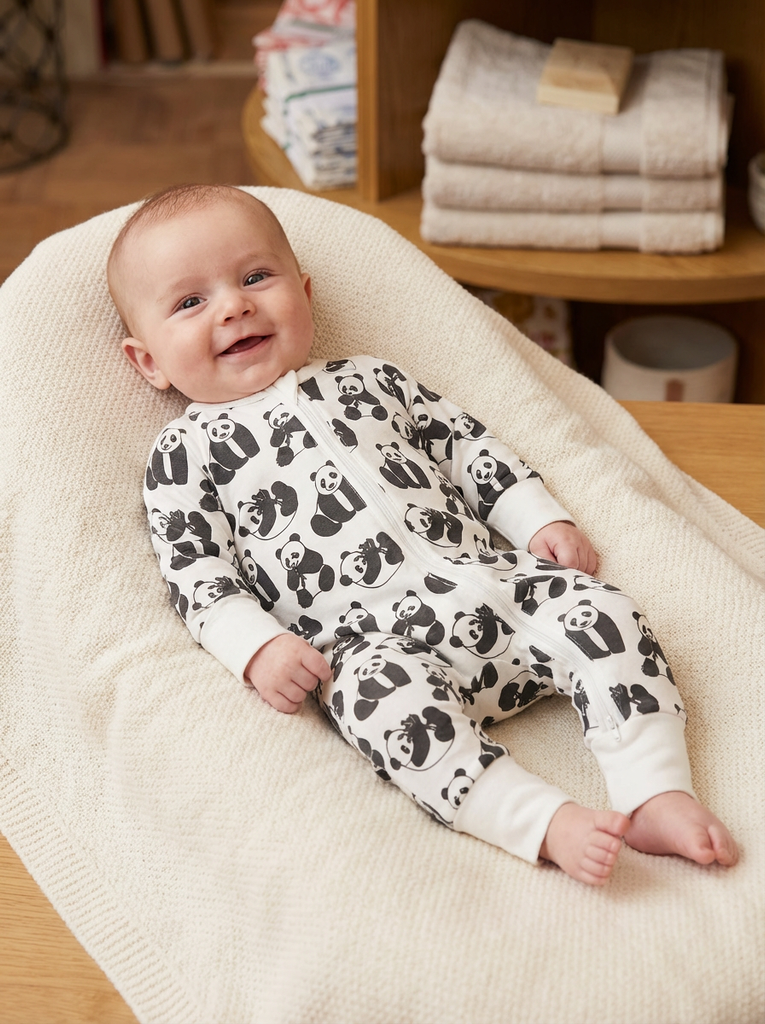 Hong Kong Zipper Romper Sleepsuit - Panda