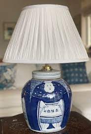 White Mulberry Silk Dupion Gathered Lamp Shade - The Ginger Jar Lamp Co.