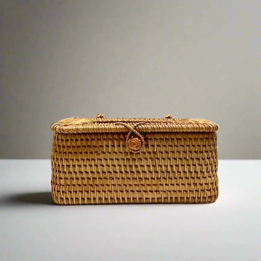 Woven Rattan Tissue Holder Collection - Thorn and Burrow