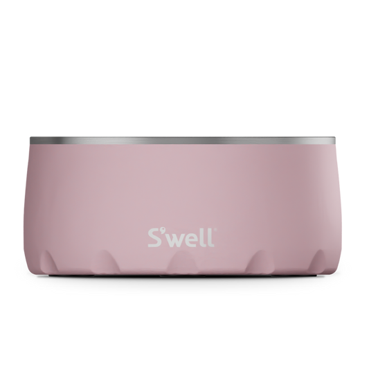 Front view of Pink Topaz - Stainless Steel S'well Dog Bowl