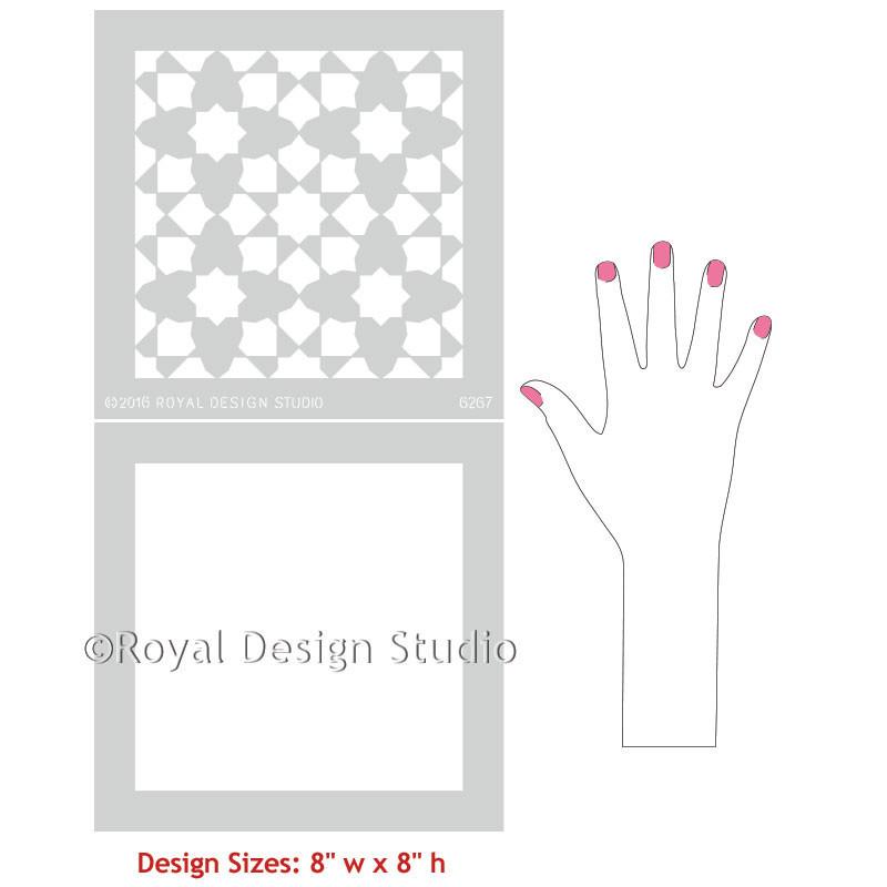 Cadiz Tile Stencil - Small 6" x 6"