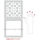 Cadiz Tile Stencil - Small 6" x 6"