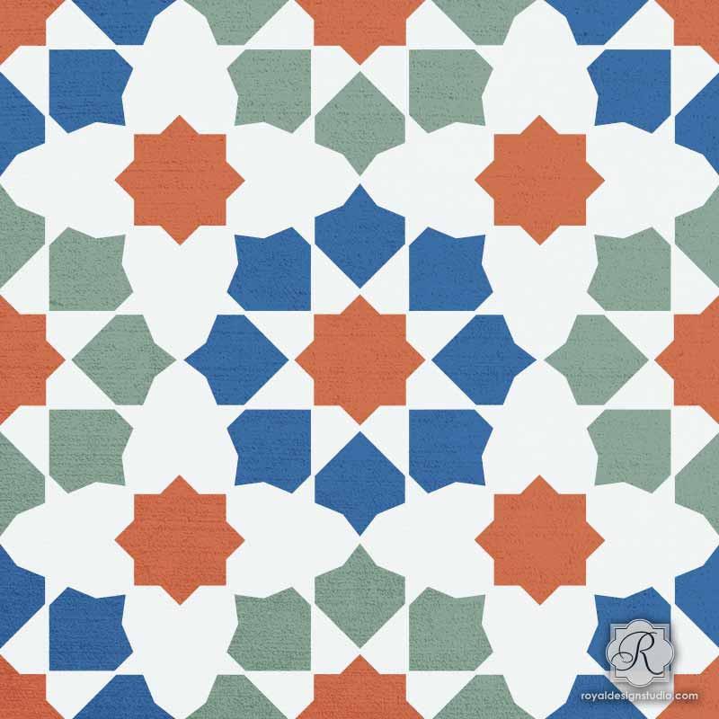 Cadiz Tile Stencil - Small 6" x 6"
