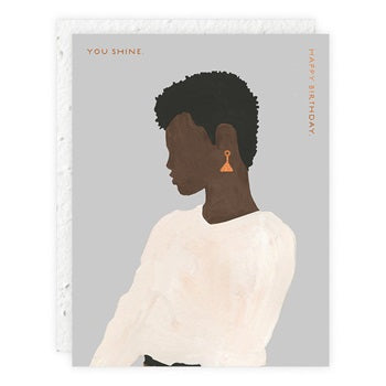 " Girl in White Sweater " Card