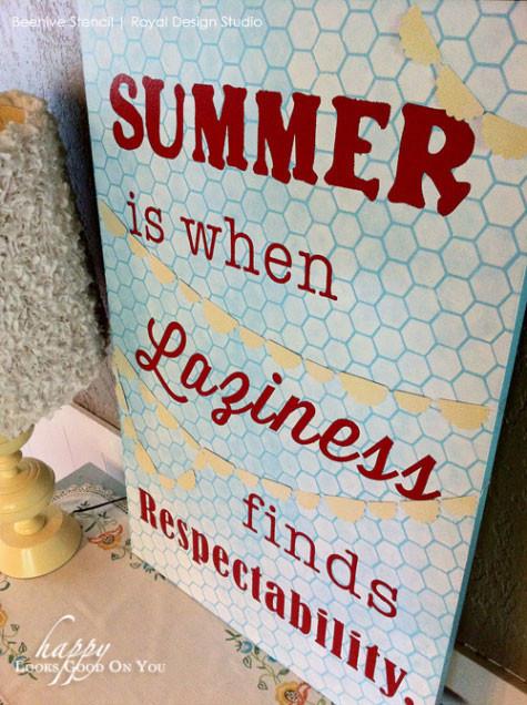 Beehive Allover Furniture Stencil