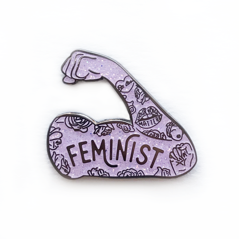 Feminist Glitter Enamel Pin