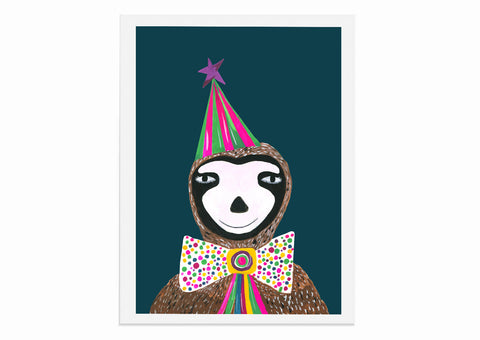 Magical Party Sloth Art Print