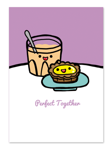 " Milk Tea & Egg Tart " Card Greeting Cards - Thorn and Burrow