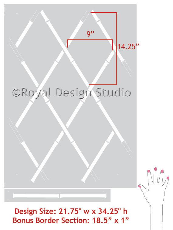 Bamboo Trellis Wall Stencil
