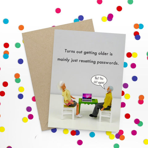 " Funny Passwords " Greeting Card