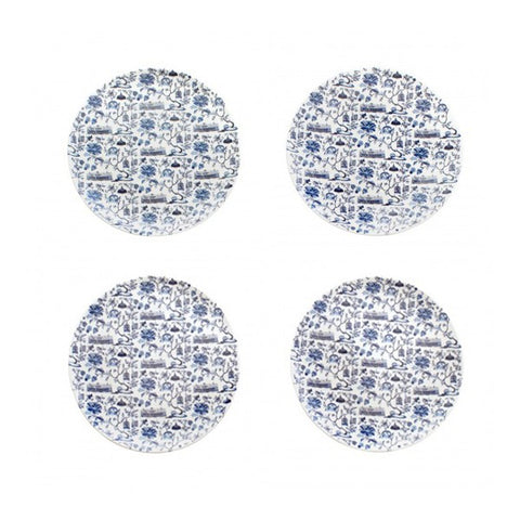 HK Toile 10.5" Dinner Plates (Set of 4)