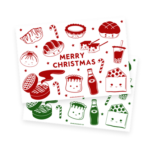 Hong Kong Foodie - Christmas Notecards Pack (6 Sets)