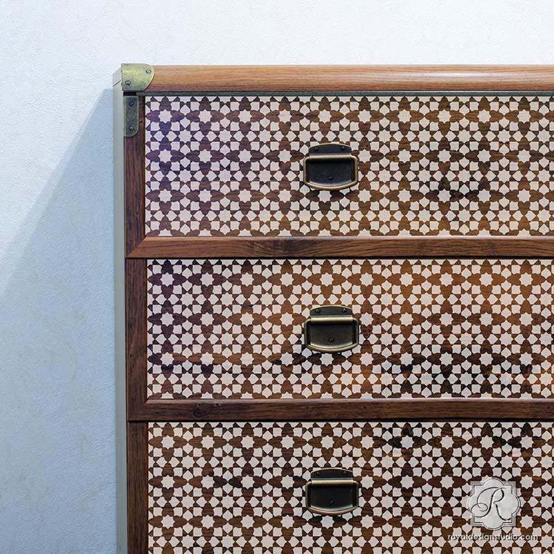 Cadiz Tile Stencil - Small 6" x 6"