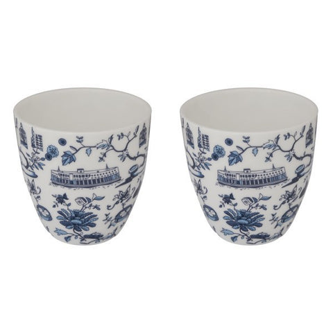 HK Toile East-Meets-West Cups (Set of 2)