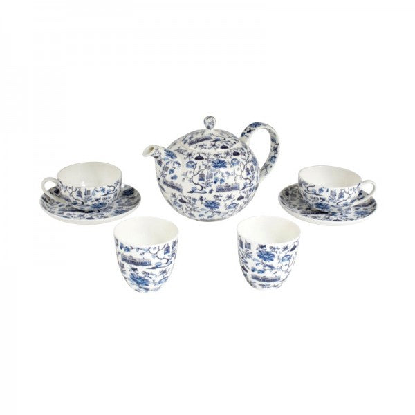 HK Toile Tea Set