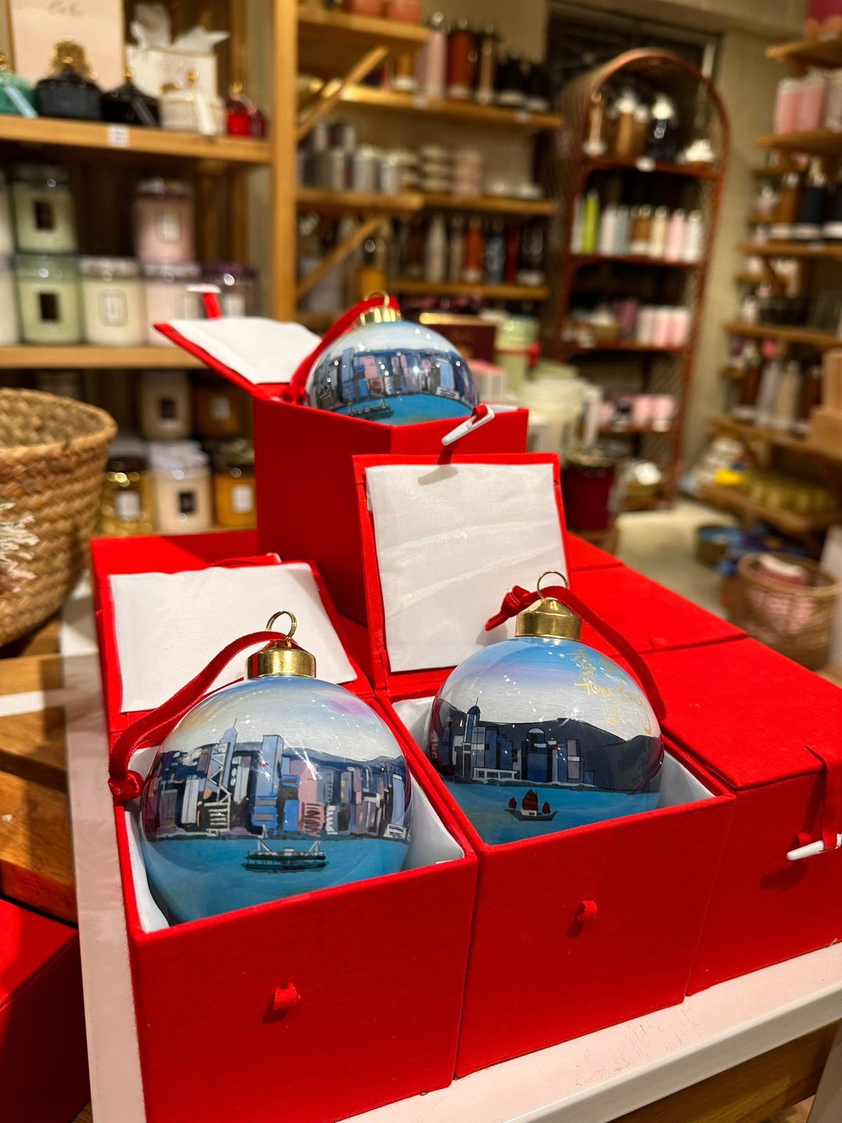 Hong Kong Hand Painted Glass Bauble