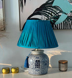 " Double Happiness " Ginger Jar Lamp Base in Imperial Blue - The Ginger Jar Lamp Co.