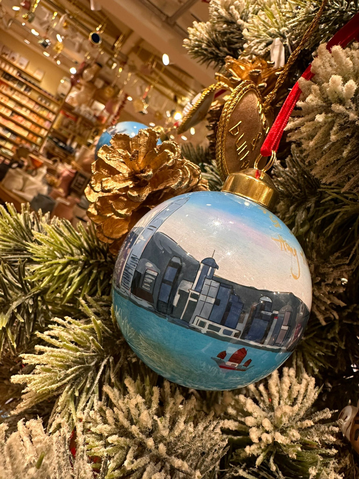 Hong Kong Hand Painted Glass Bauble