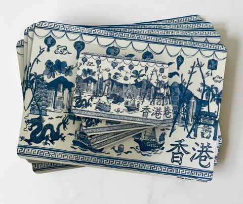 " Hong Kong Homage " Set of 4 Placemats - The Ginger Jar Lamp Co.