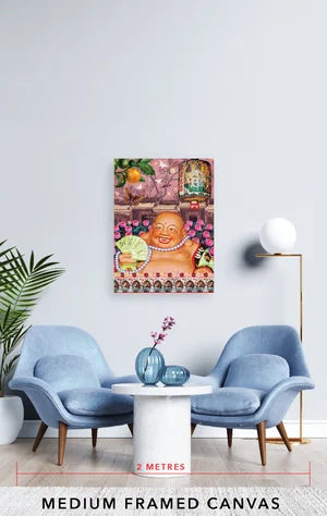 Happy Laughing Buddha Artwork - Thorn and Burrow