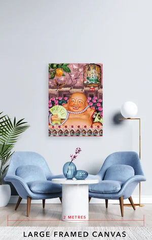 Happy Laughing Buddha Artwork - Thorn and Burrow