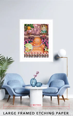 Happy Laughing Buddha Artwork - Thorn and Burrow