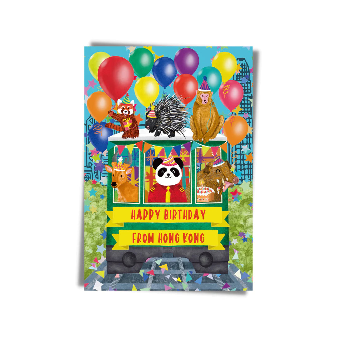 Product image of Happy Birthday From Hong Kong - Peak Tram Party Card