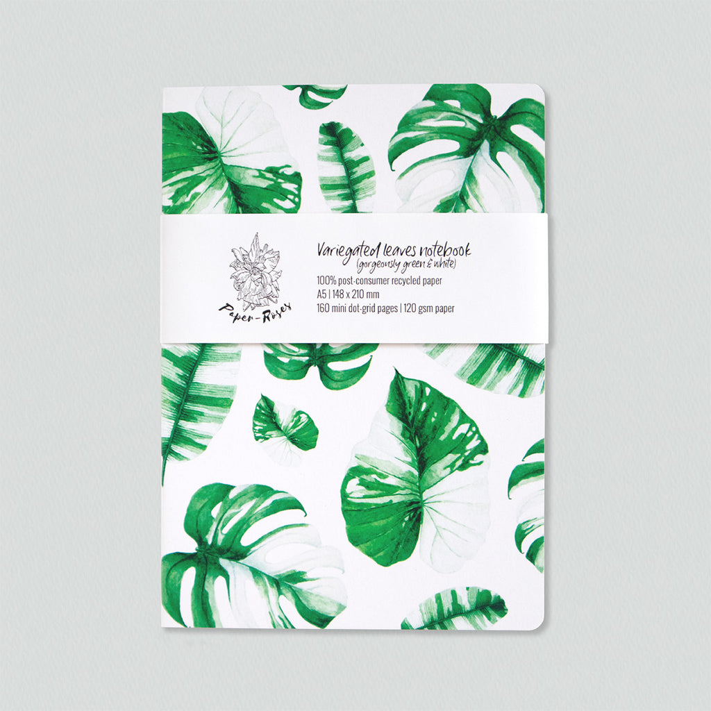 Variegated Leaves (gorgeously green and white) Notebook