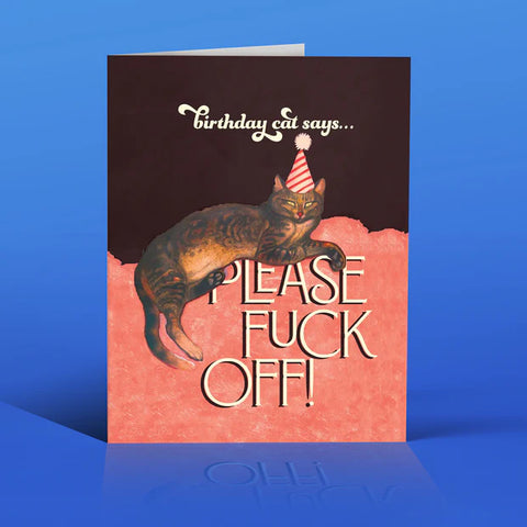 " Birthday Cat Says " Card