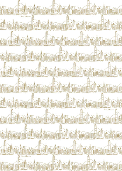 Hong Kong Gift Wrapping Paper - Gold - Thorn and Burrow