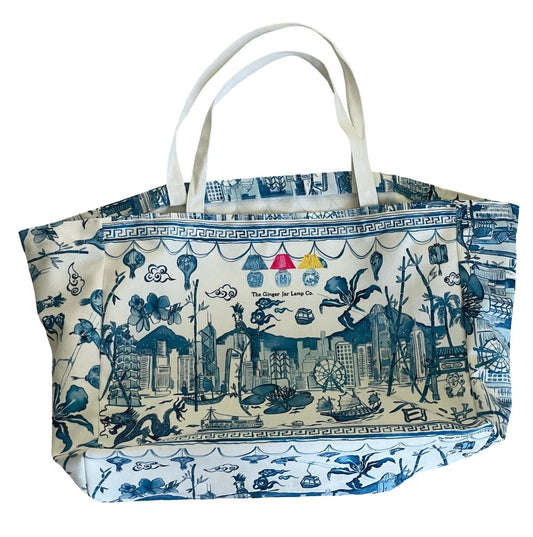 " Hong Kong Homage " Market Bag - The Ginger Jar Lamp Co.