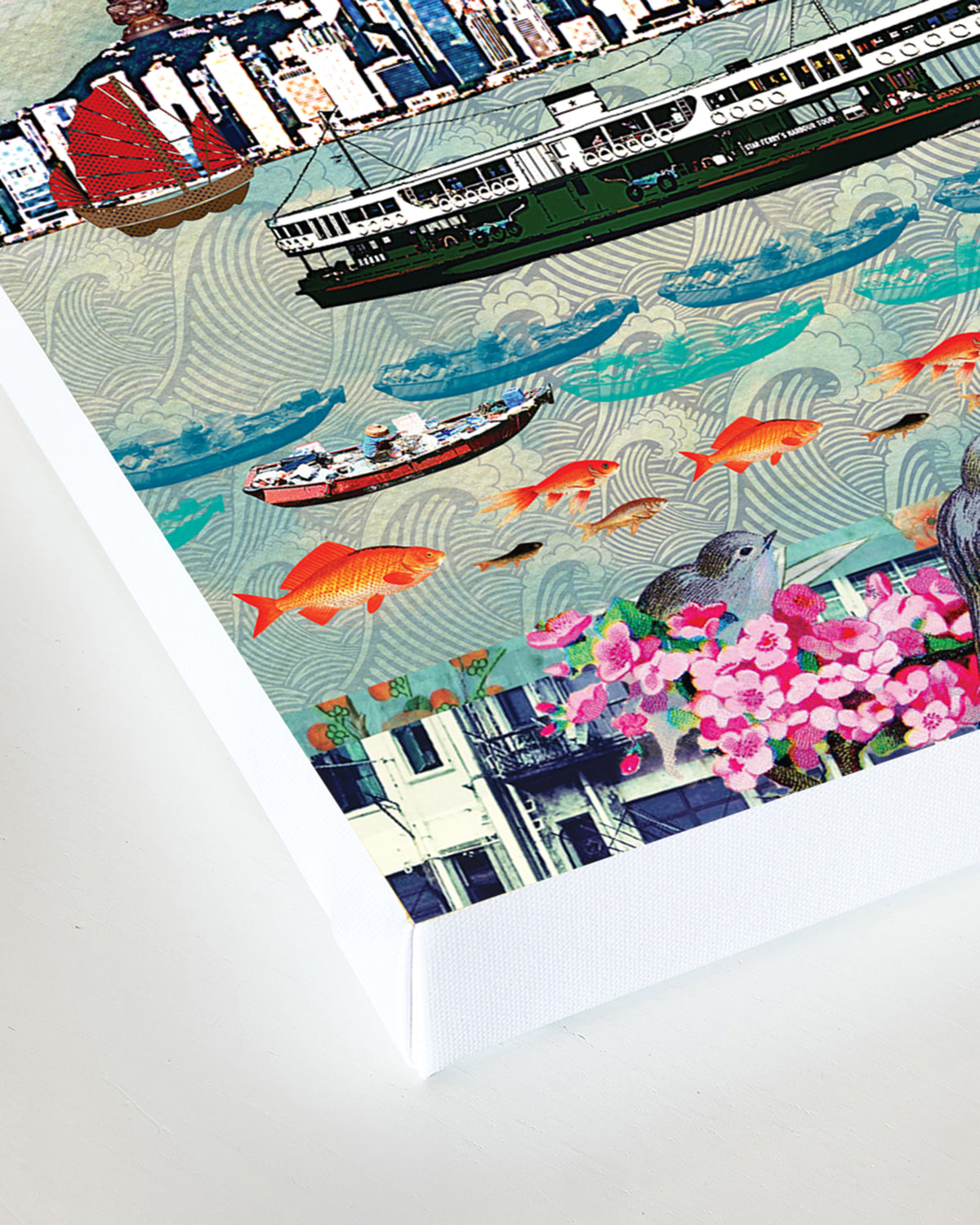 Canvas print of Hong Kong Ferry Artwork