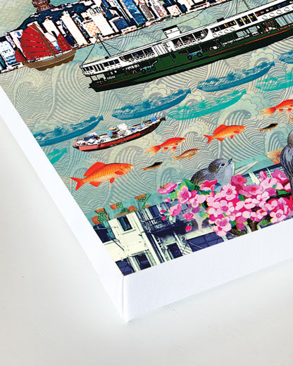 Canvas print of Hong Kong Ferry Artwork