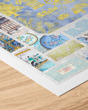 Chinoiserie In Aquamarine & Powder Blues Limited Edition Artwork