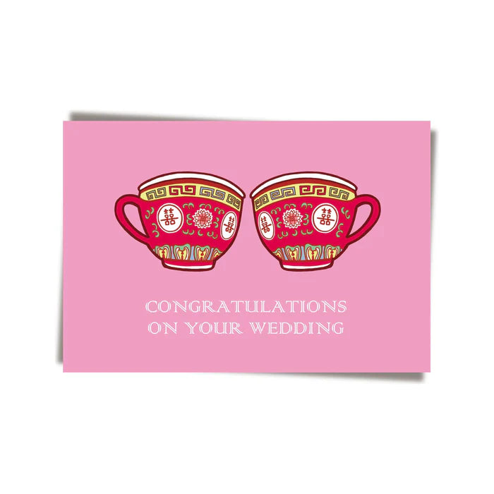 GREETING CARD: CONGRATULATIONS ON YOUR WEDDING TEA CUPS