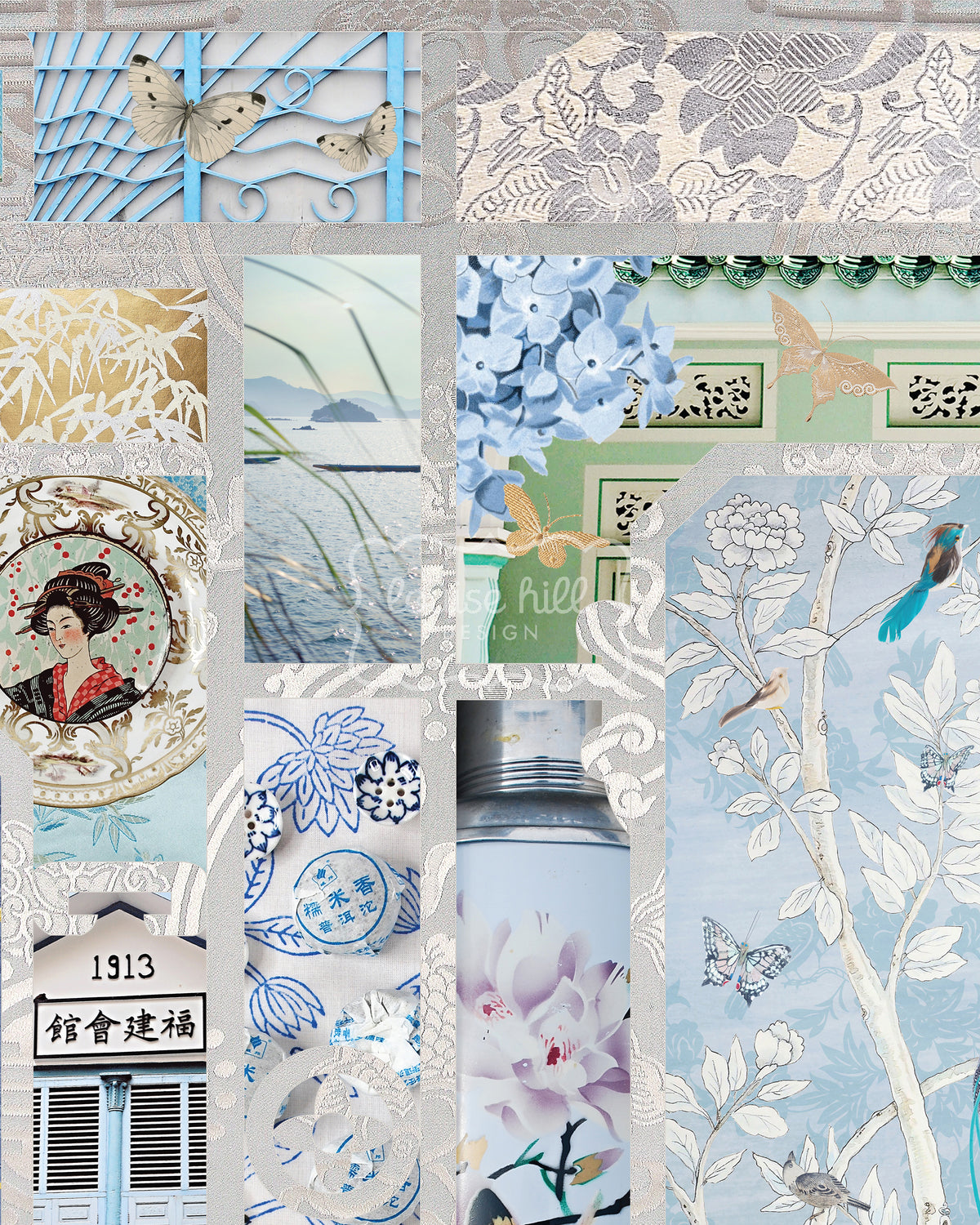 Chinoiserie In Aquamarine & Powder Blues Limited Edition Artwork