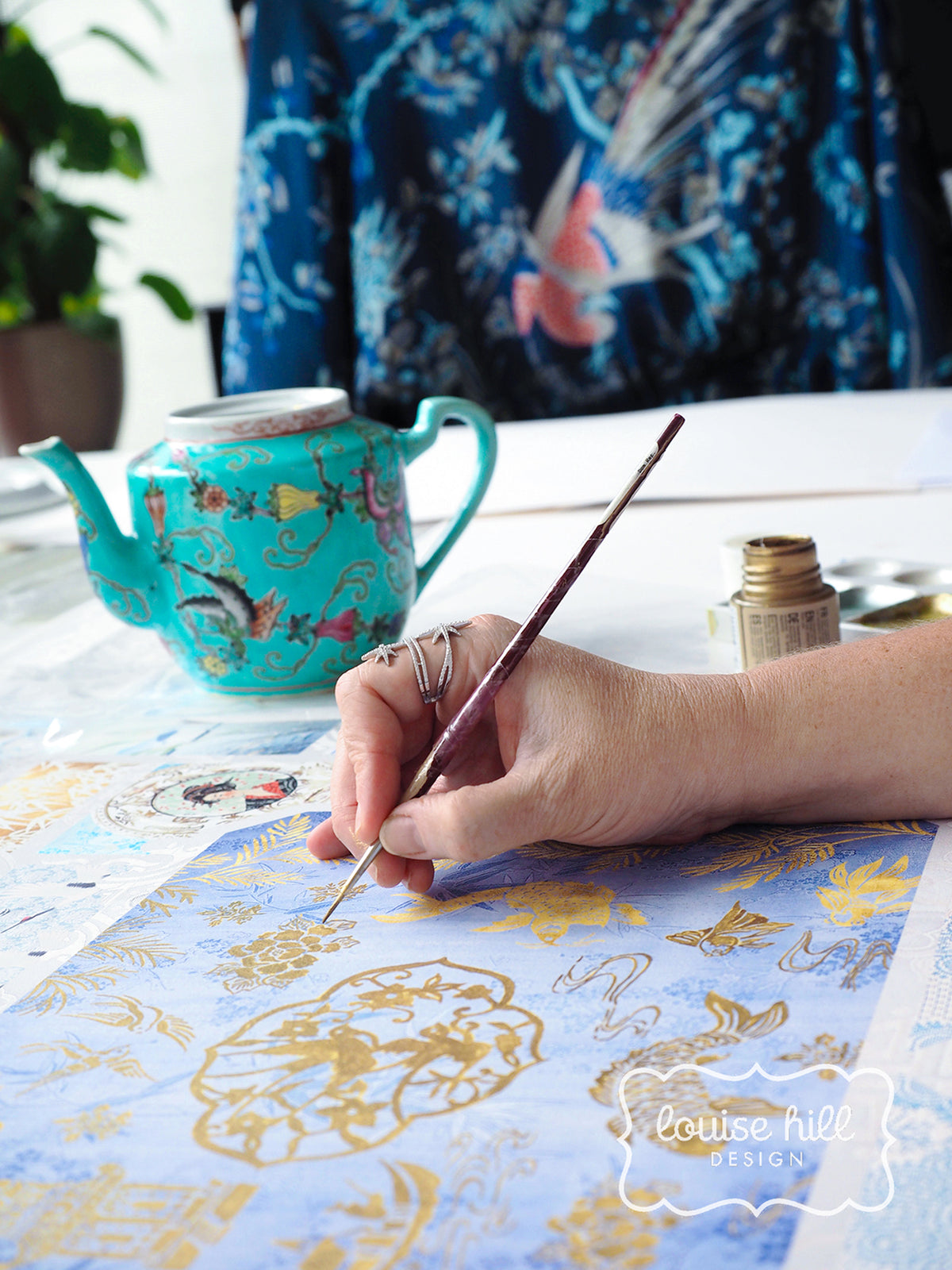 Chinoiserie In Aquamarine & Powder Blues Limited Edition Artwork