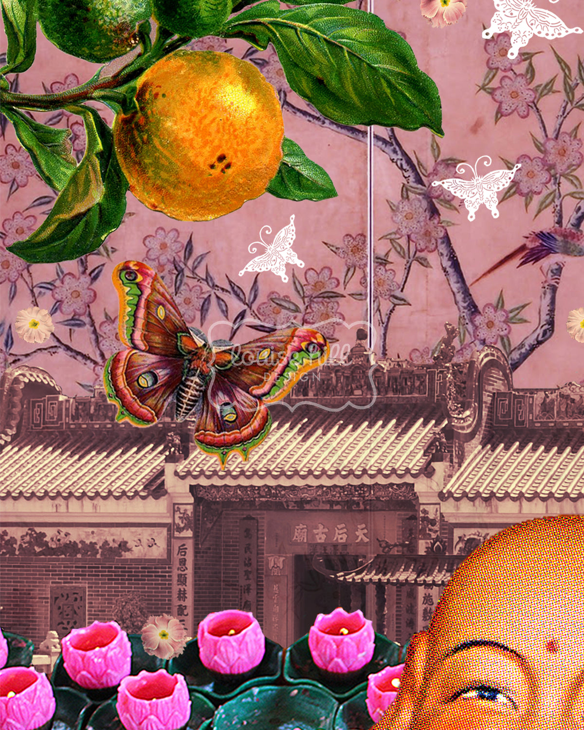Detail view of Happy Laughing Buddha Artwork