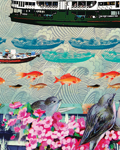 Detail view of Hong Kong Ferry Artwork