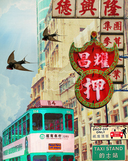 Detail view of Hong Kong Taxi Artwork