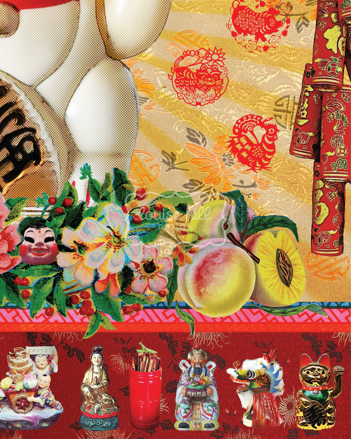 Detail view of Lucky Cat Artwork
