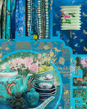 Chinoiserie In Teal & Peacock Blue Limited Edition Artwork