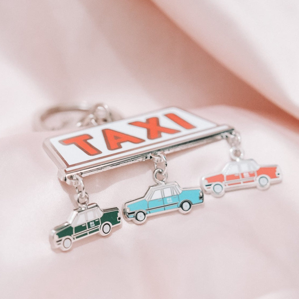 Taxi Enamel Keychain