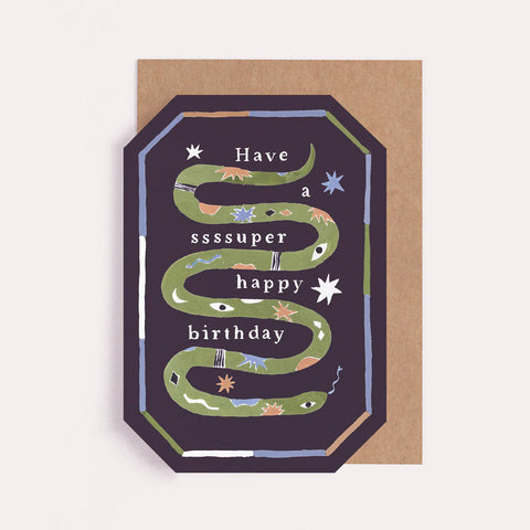 SSSSUPER SNAKE BIRTHDAY CARD