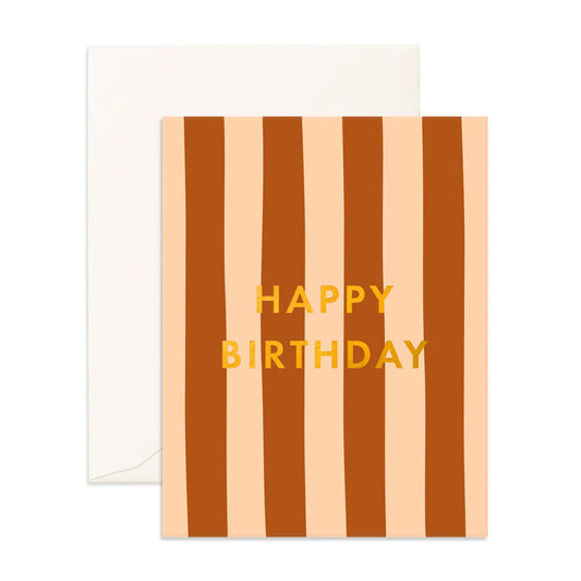 " Birthday Rust Stripe " Greeting Card - Thorn and Burrow